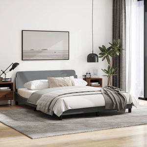Bed Frame "Dover" Light Gray 59.8"x79.9" Fabric
