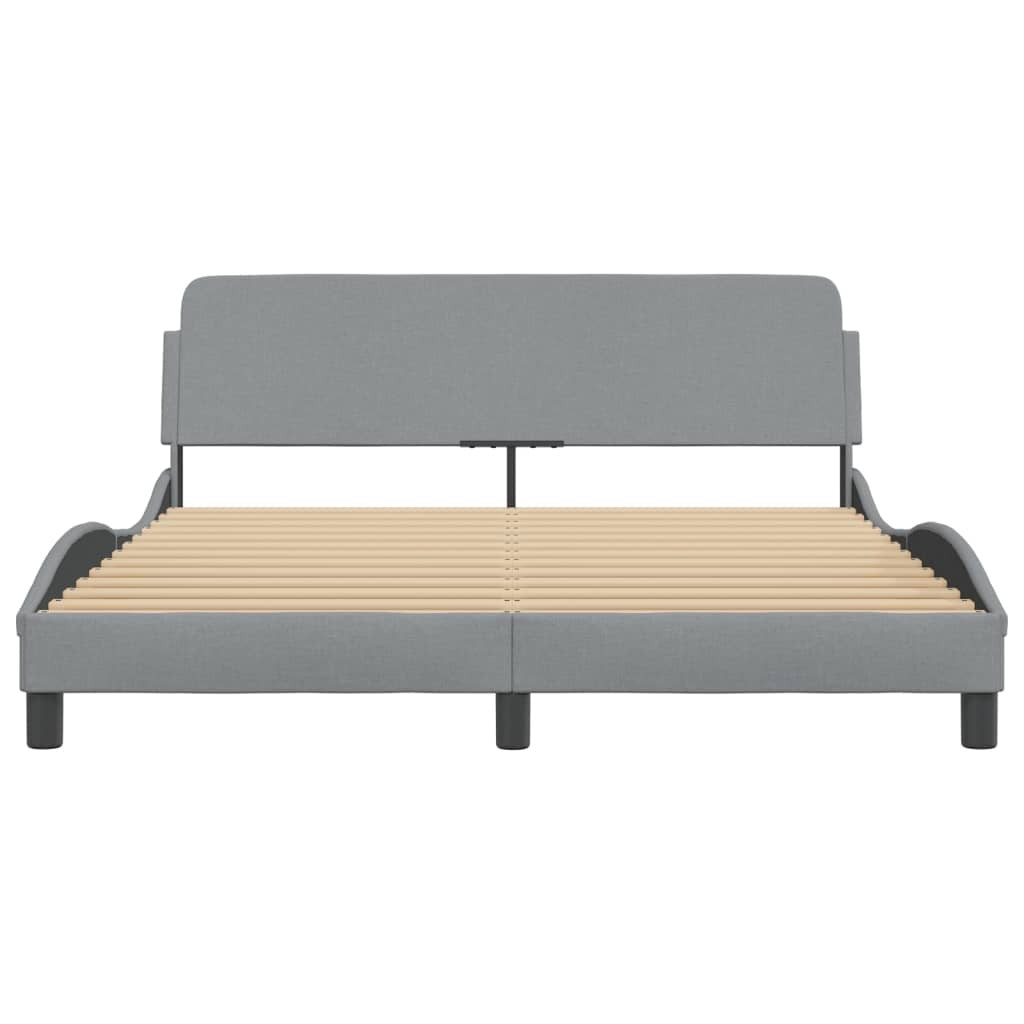 Bed Frame "Dover" Light Gray 59.8"x79.9" Fabric