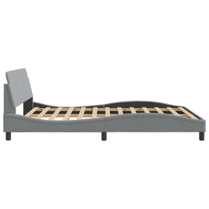 Bed Frame "Dover" Light Gray 59.8"x79.9" Fabric