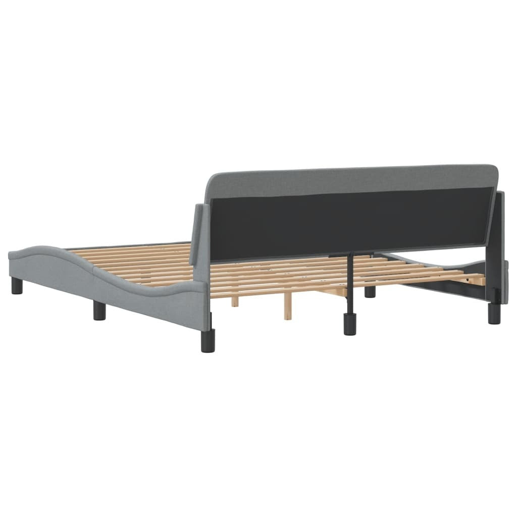 Bed Frame "Dover" Light Gray 59.8"x79.9" Fabric