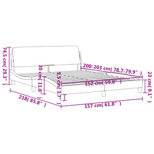 Bed Frame "Dover" Light Gray 59.8"x79.9" Fabric