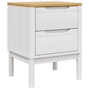 Bedside Cabinet FLORO White 17.7"x15.4"x22.4" Solid Wood Pine