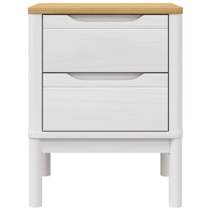 Bedside Cabinet FLORO White 17.7"x15.4"x22.4" Solid Wood Pine