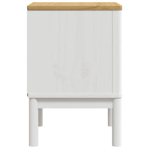 Bedside Cabinet FLORO White 17.7"x15.4"x22.4" Solid Wood Pine