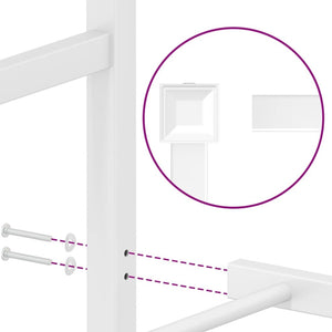 Metal Bed Frame without Mattress with Headboard White 39.4"x78.7