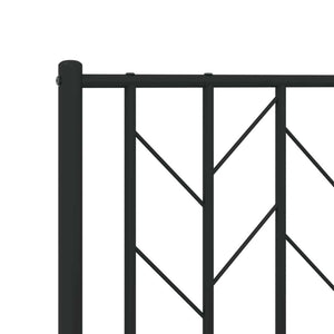 Metal Bed Frame without Mattress with Footboard Black 76"x79.9