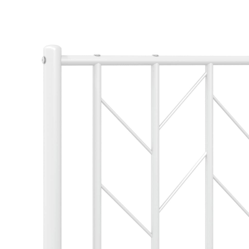 Metal Bed Frame without Mattress with Headboard White 39.4"x78.7