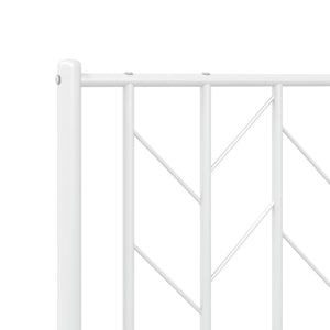 Metal Bed Frame without Mattress with Headboard White 39.4"x78.7
