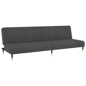 2-Seater Sofa Bed Dark Gray Velvet