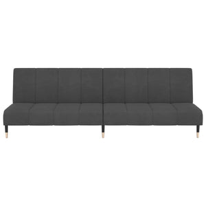 2-Seater Sofa Bed Dark Gray Velvet