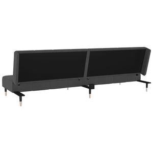 2-Seater Sofa Bed Dark Gray Velvet