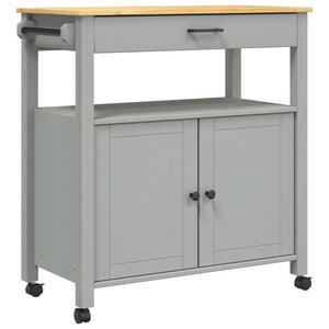 Kitchen Trolley MONZA 33.1"x15.7"x34.8" Solid Wood Pine