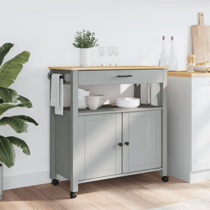 Kitchen Trolley MONZA 33.1"x15.7"x34.8" Solid Wood Pine