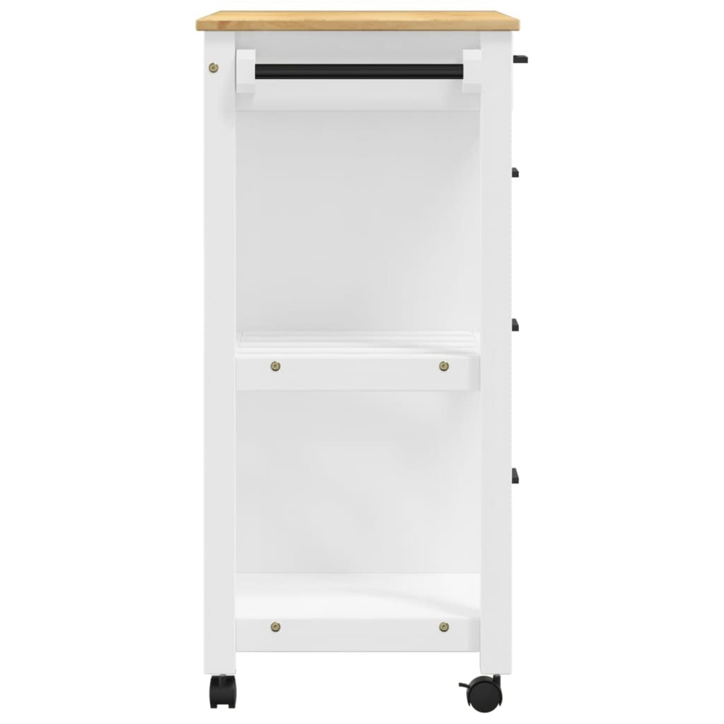 Kitchen Trolley MONZA 33.1"x15.7"x34.8" Solid Wood Pine
