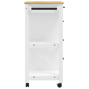 Kitchen Trolley MONZA 33.1"x15.7"x34.8" Solid Wood Pine