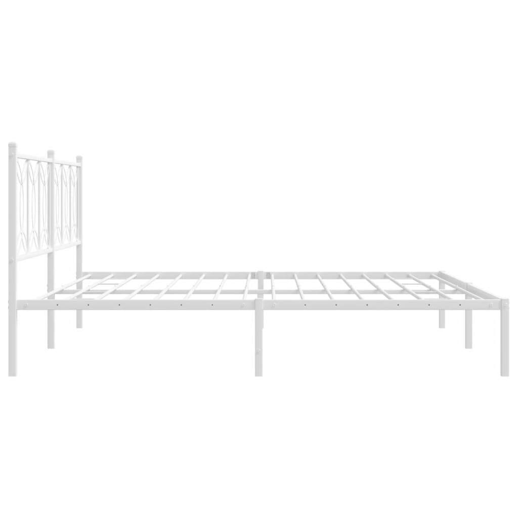 Metal Bed Frame without Mattress with Headboard White 76"x79.9