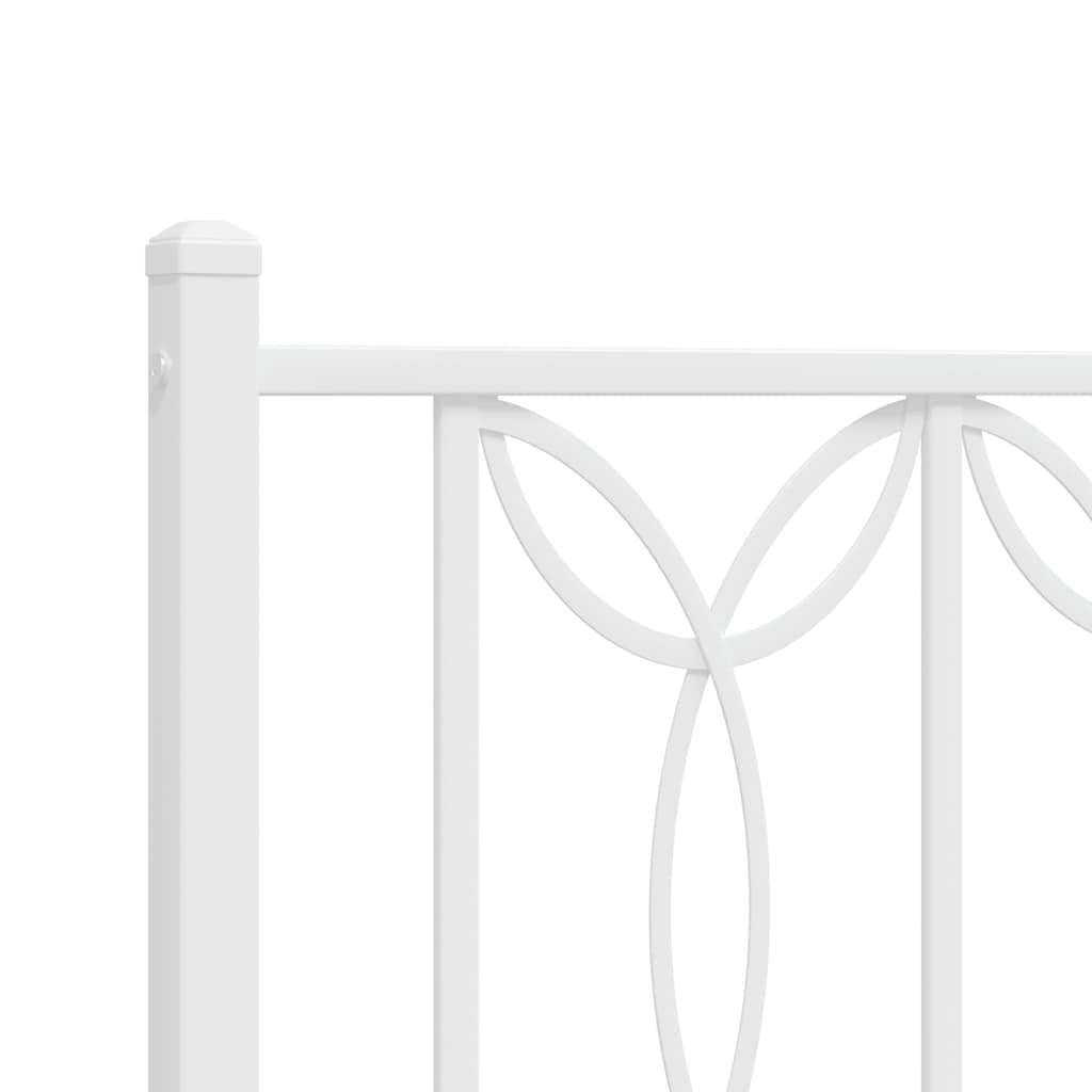 Metal Bed Frame without Mattress with Headboard White 76"x79.9
