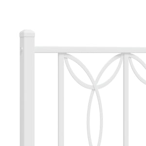 Metal Bed Frame without Mattress with Headboard White 76"x79.9