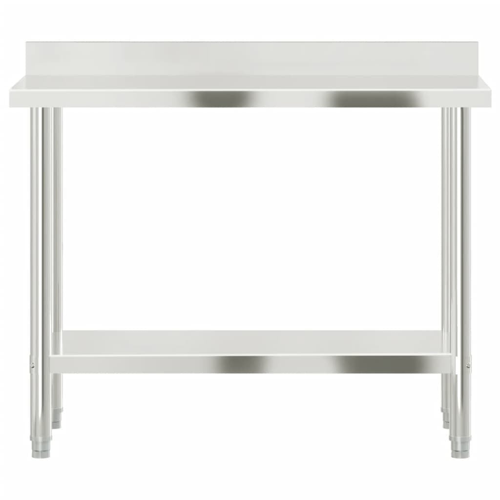 Kitchen Work Table with Backsplash 43.3"x21.7"x36.6" Stainless Steel