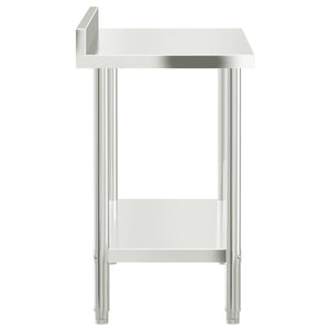 Kitchen Work Table with Backsplash 43.3"x21.7"x36.6" Stainless Steel