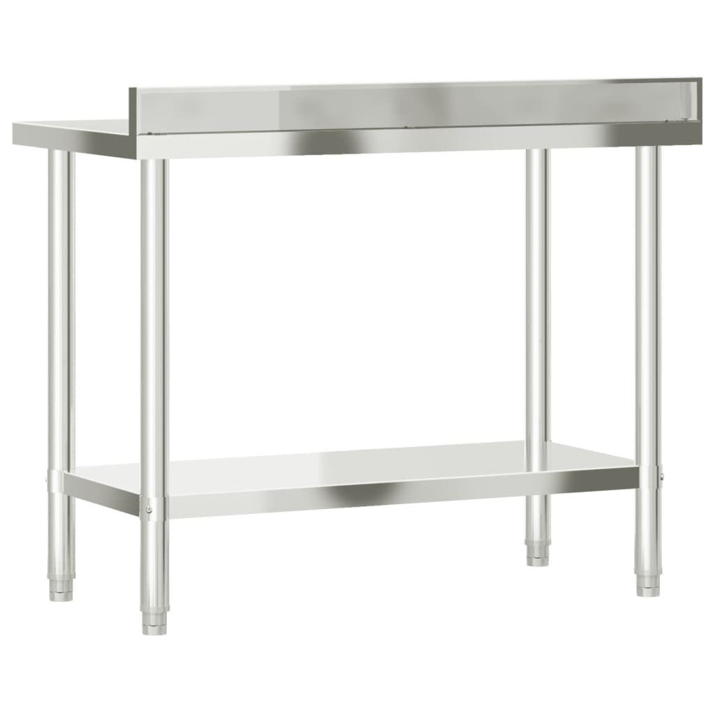 Kitchen Work Table with Backsplash 43.3"x21.7"x36.6" Stainless Steel