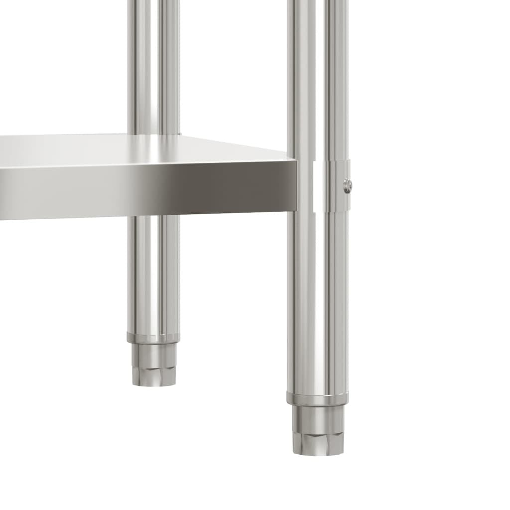 Kitchen Work Table with Backsplash 43.3"x21.7"x36.6" Stainless Steel
