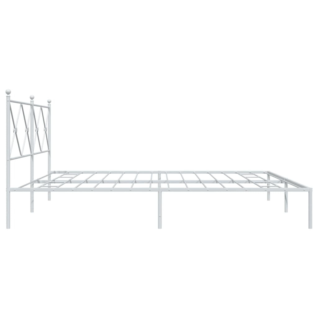 Metal Bed Frame without Mattress with Headboard White 76"x79.9