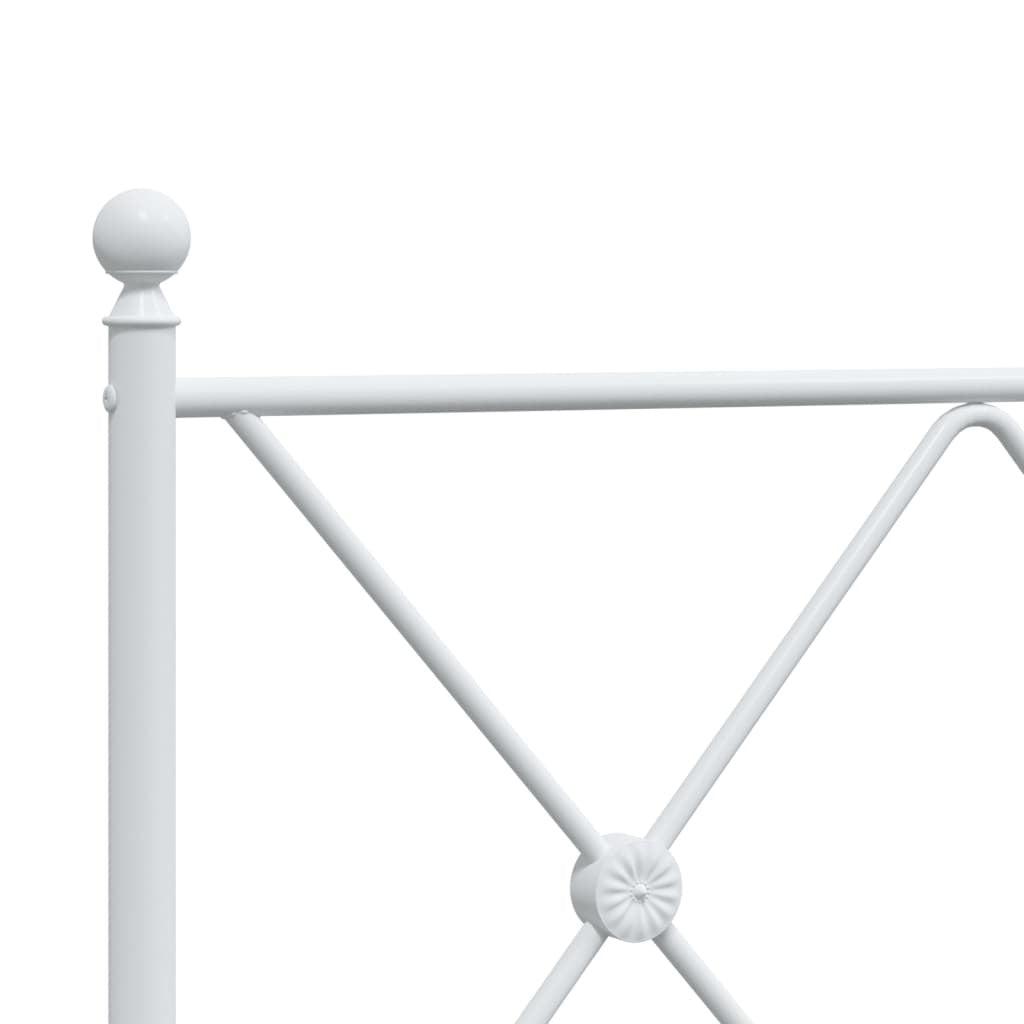 Metal Bed Frame without Mattress with Headboard White 76"x79.9