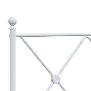 Metal Bed Frame without Mattress with Headboard White 76"x79.9