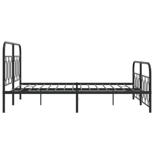 Metal Bed Frame without Mattress with Footboard Black 59.1"x78.7