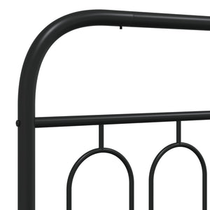 Metal Bed Frame without Mattress with Footboard Black 59.1"x78.7