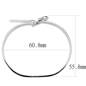 3W1409 - Rhodium Brass Bangle with No Stone