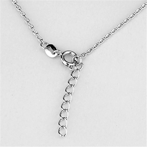 3W418 - Rhodium Brass Necklace with AAA Grade CZ in Clear