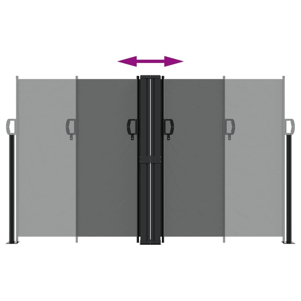 Retractable Side Awning Anthracite 55.1"x472.4