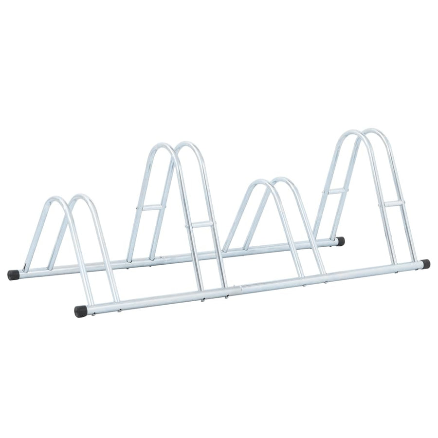 Bicycle Stand for 4 Bikes Floor Freestanding Galvanized Steel