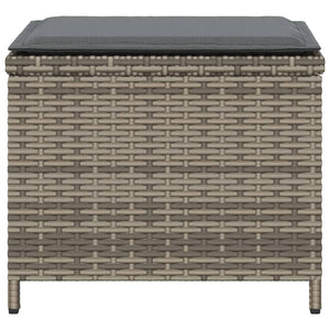 Patio Stools with Cushions 4 pcs Gray 15.7"x15.7"x13.8" Poly Rattan