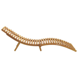 Sun Lounger Solid Teak Wood Brown
