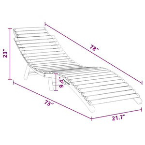 Sun Lounger Solid Teak Wood Brown