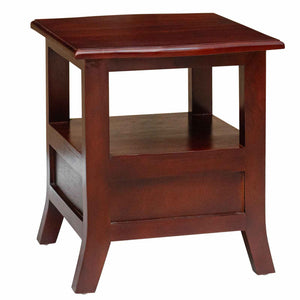 Bedside Cabinet with Drawer Brown 15.75 x 15.75 x 17.91 in