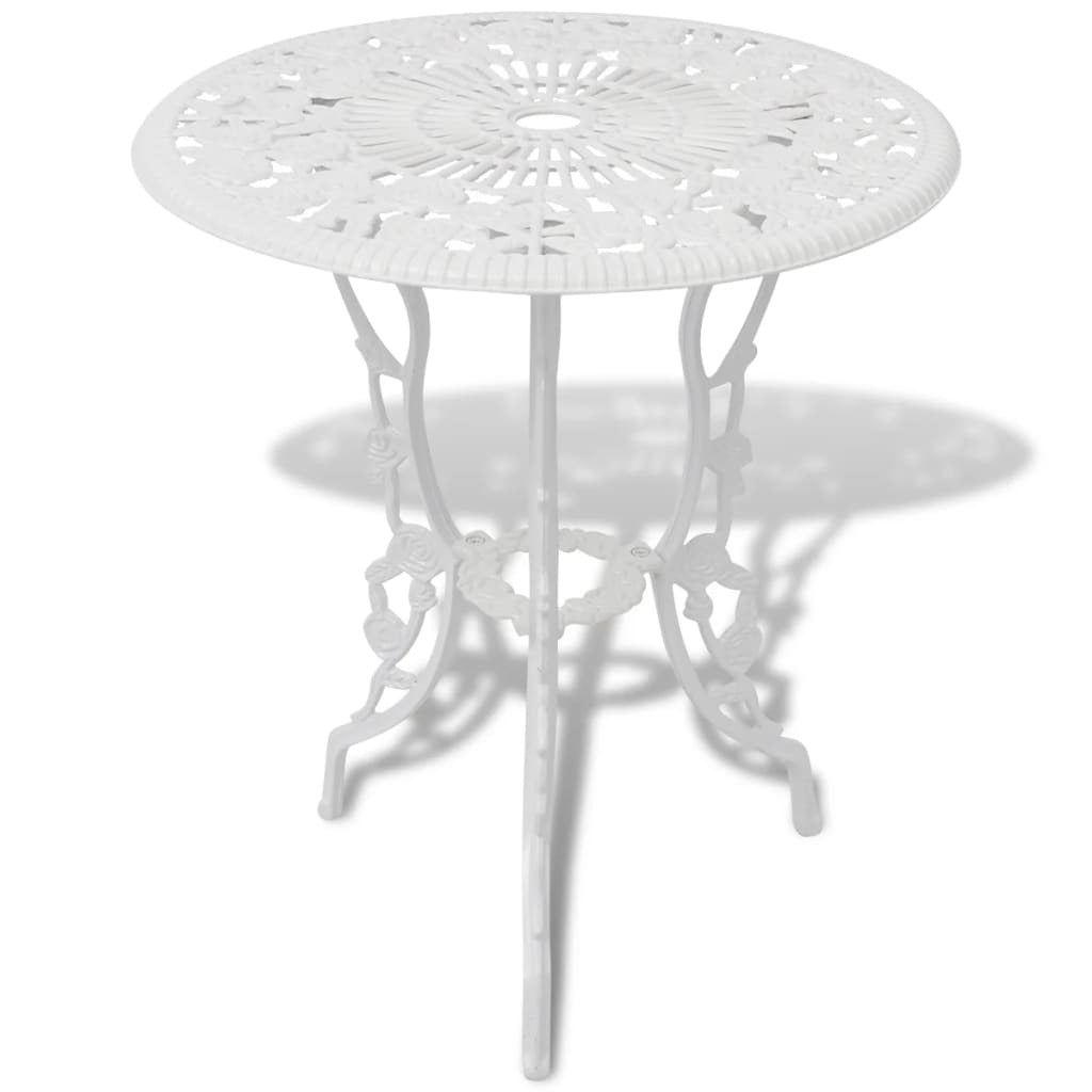 3 Piece Bistro Set Cast Aluminum White