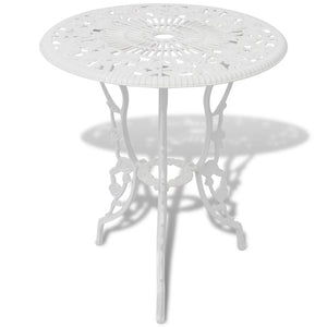 3 Piece Bistro Set Cast Aluminum White