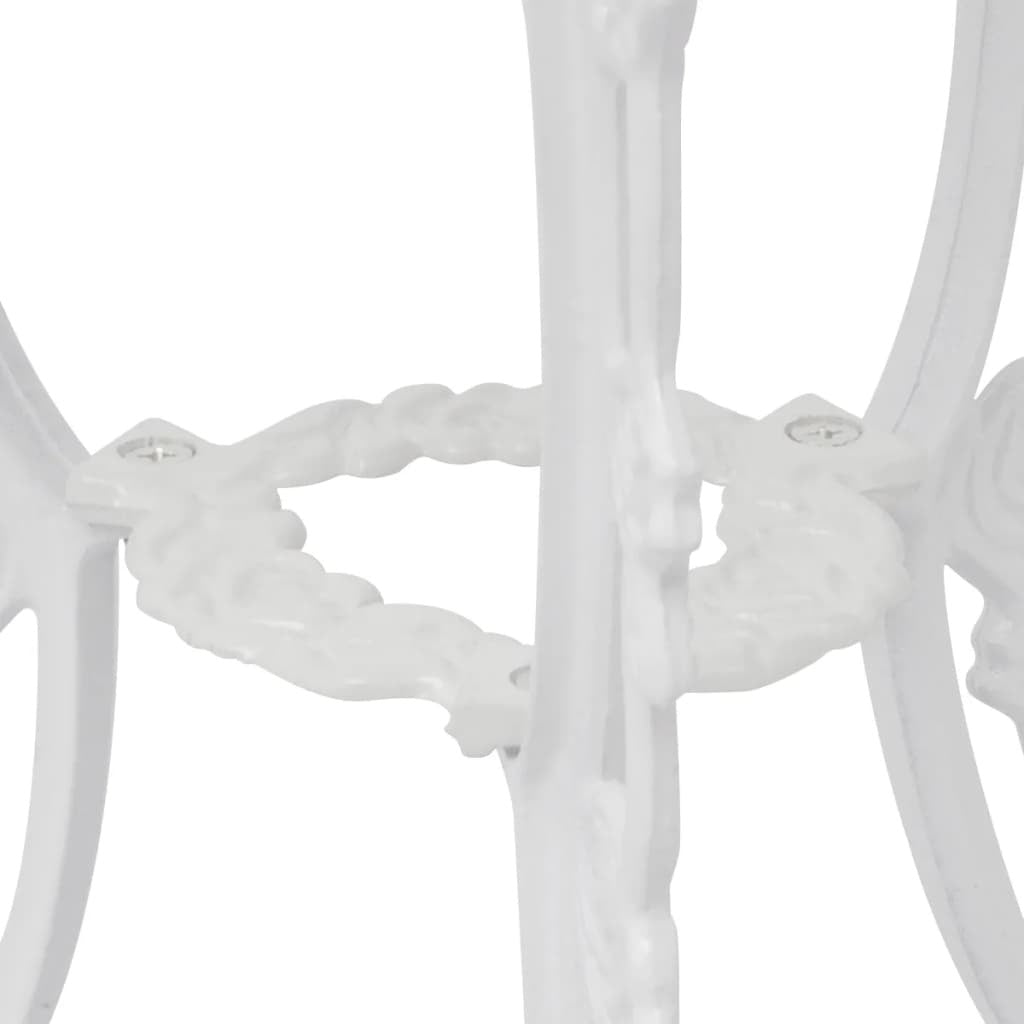 3 Piece Bistro Set Cast Aluminum White