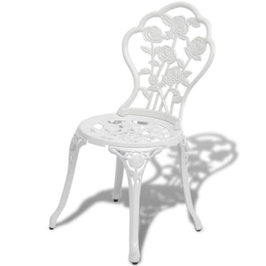 3 Piece Bistro Set Cast Aluminum White