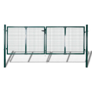 Fence Gate Steel 118.1x39.4" Green