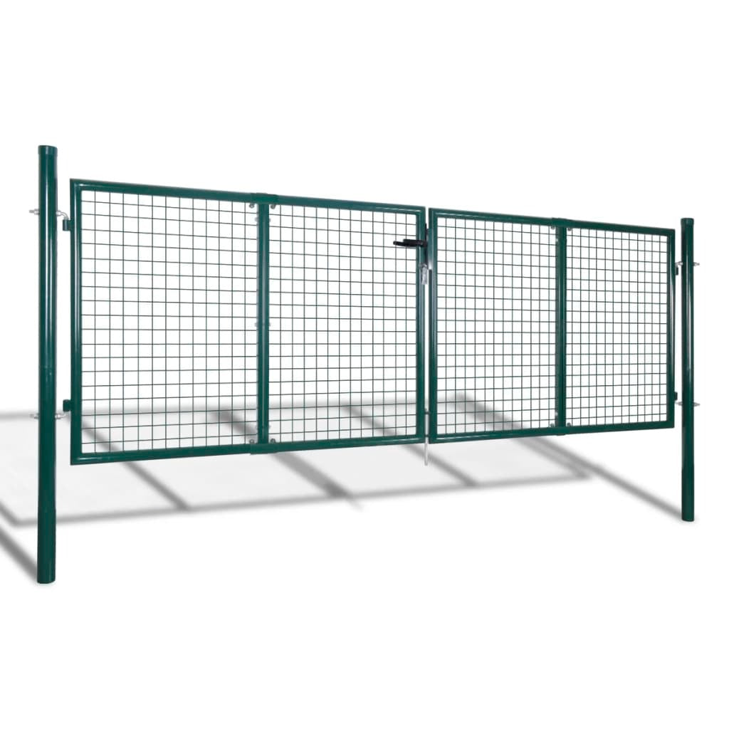 Fence Gate Steel 118.1x39.4" Green
