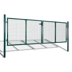 Fence Gate Steel 118.1x39.4" Green