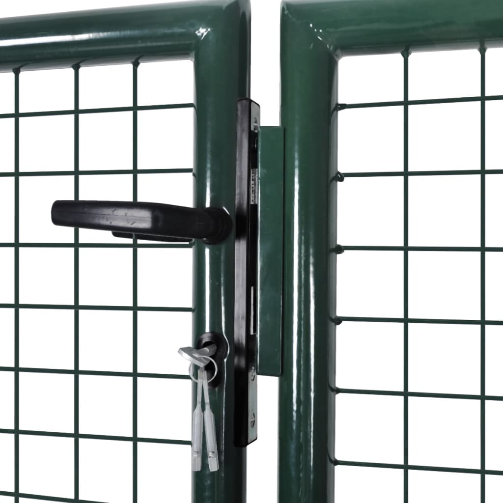 Fence Gate Steel 118.1x39.4" Green