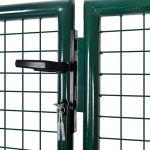 Fence Gate Steel 118.1x39.4" Green