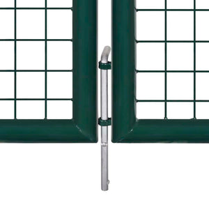 Fence Gate Steel 118.1x39.4" Green