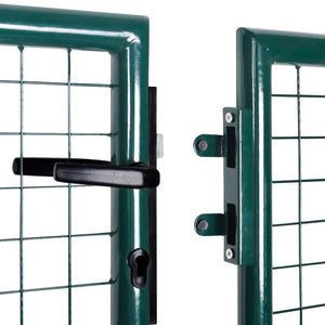 Fence Gate Steel 118.1x39.4" Green